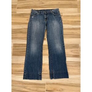 Polo Jeans Co Ralph Lauren Kelly Wide Hem Jeans Blue Denim Size 12 31 Stretch